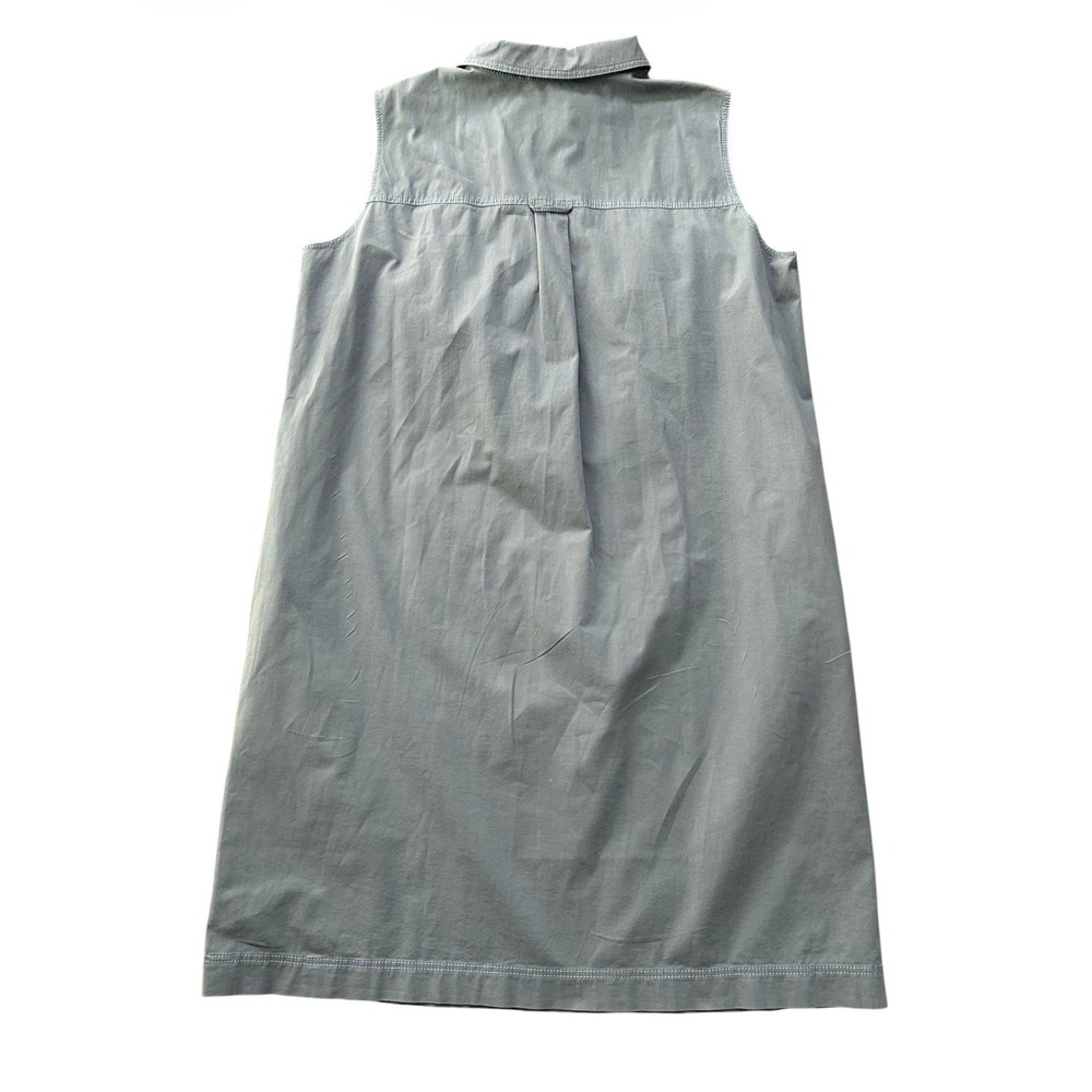Lafayette 148 New York Blue Gray Cotton Stretch Sleeveless Shirt Dress XL - Picture 4 of 7